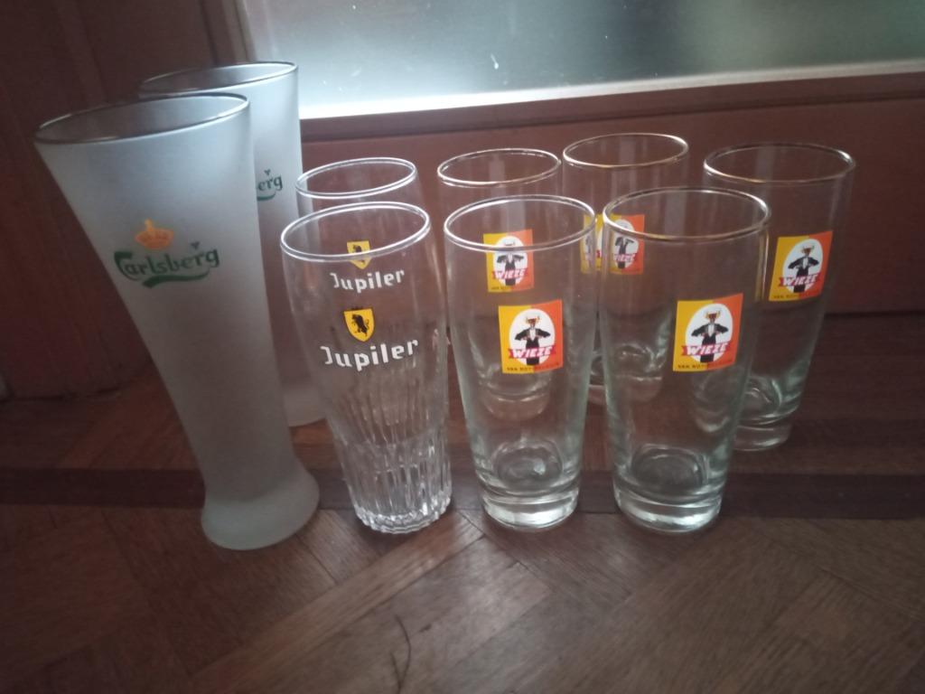 Lot 10 verres à bière Carlsberg wieze Jupiler, Enlèvement, Neuf, Verre ou Verres, Autres marques