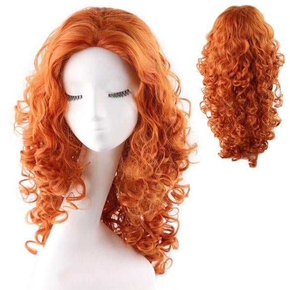 Wilde krullen pruik rood haar zonder pony + gratis haarnetje, Envoi, Neuf