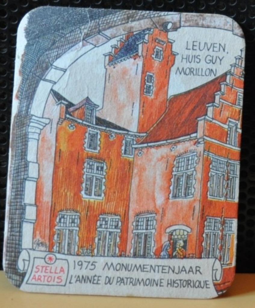 sous bock stella artois  année du patrimoine louvain (8), Ophalen of Verzenden, Gebruikt, Viltje(s), Stella Artois