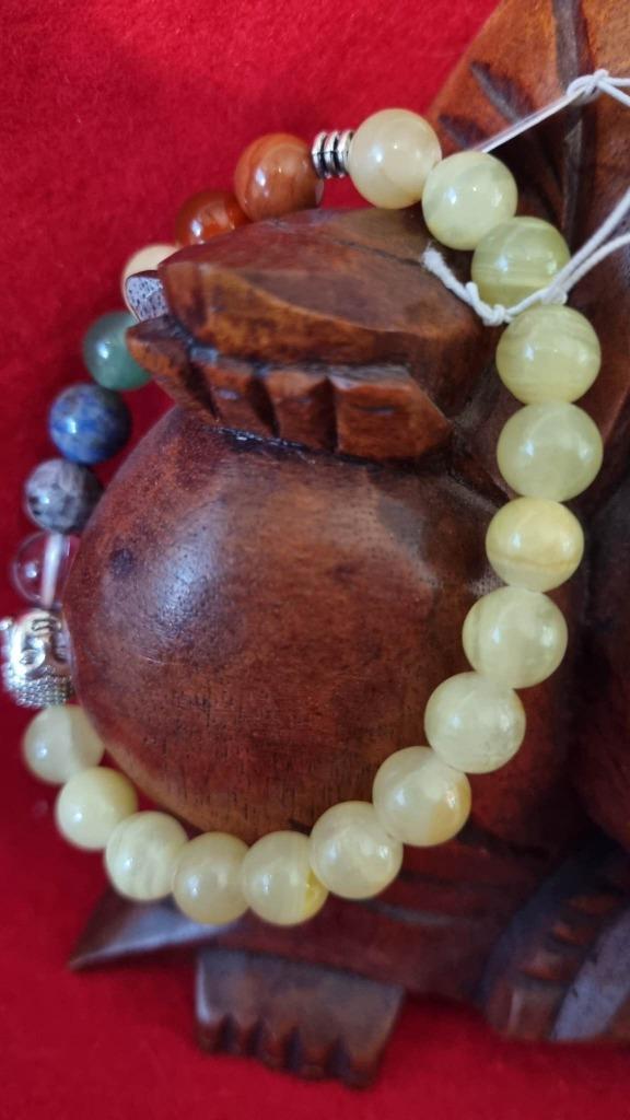 1 boeddhistische halfedelsteenarmband, 1 Boud-armband, Verzenden, Nieuw, Geel, Overige materialen
