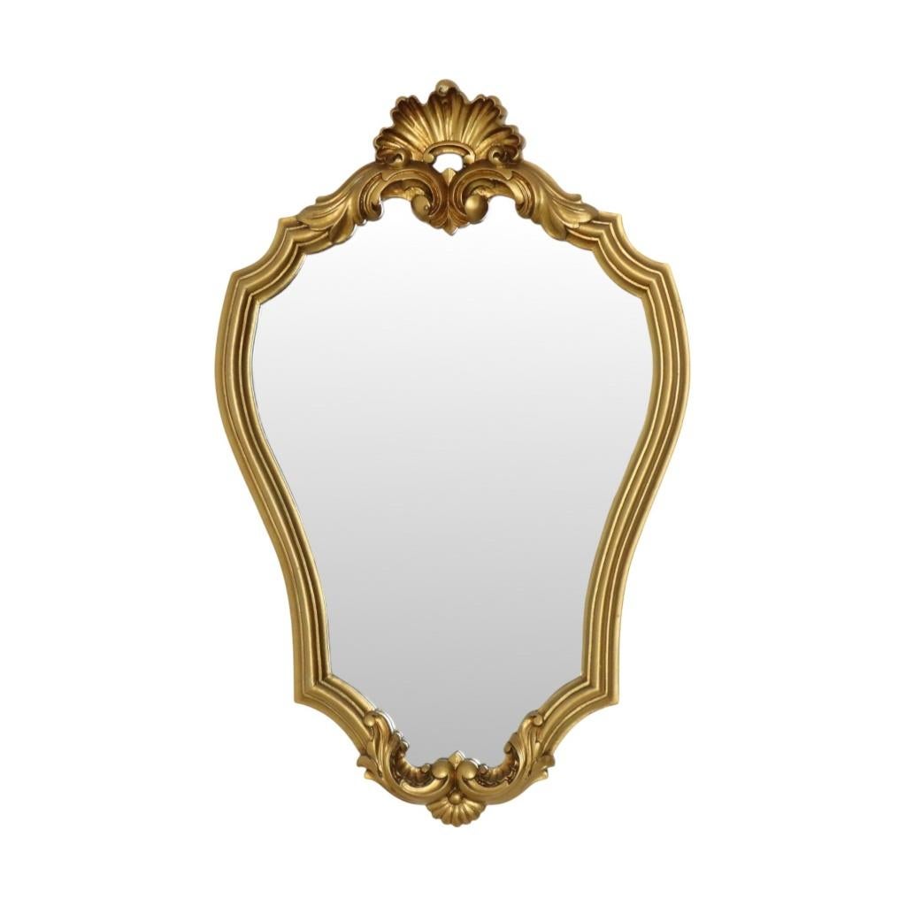 Vintage Gouden Spiegel Barok Stijl Klassiek Kuifspiegel 61cm, Minder dan 50 cm, Gebruikt, Ophalen of Verzenden, Nvt