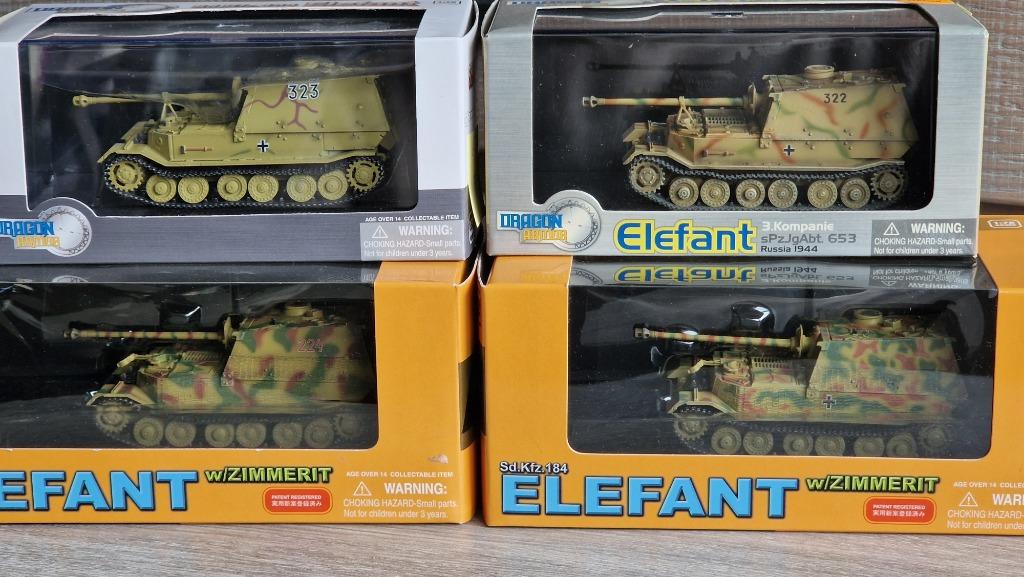 Dragon Armor Elefant 1:72 scale tank char lot panzer, Ophalen of Verzenden, Landmacht, Miniatuur of Beeldje