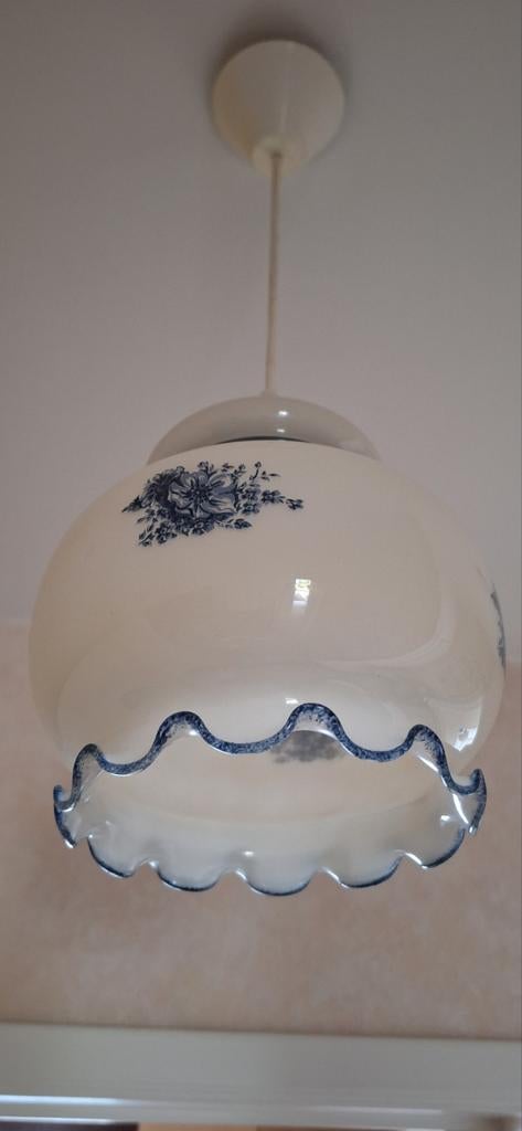 lampe suspendue en opaline rustique, Enlèvement ou Envoi, Comme neuf