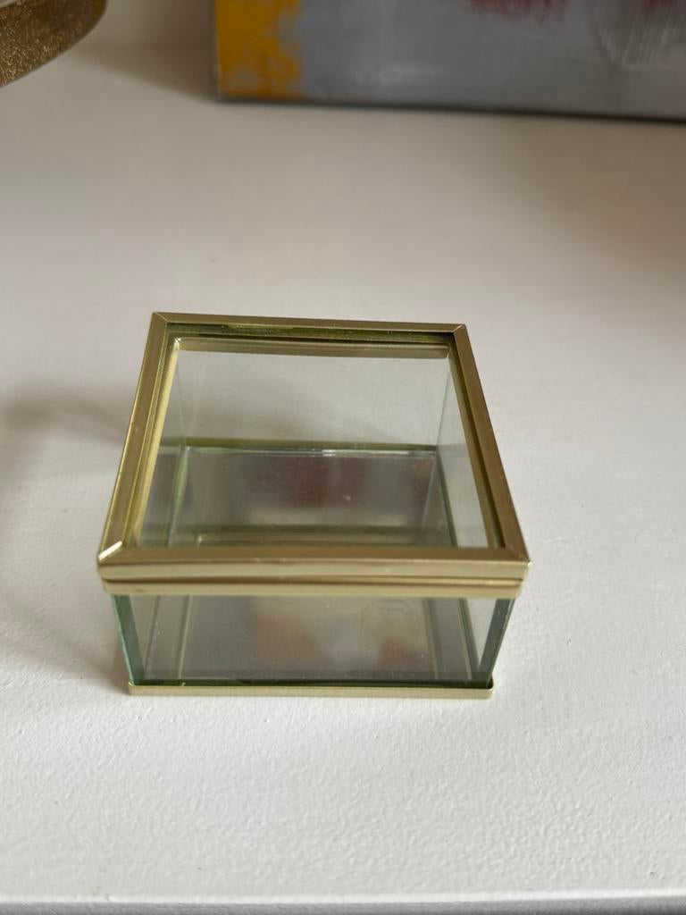 Glazen juwelendoosje/opbergkistje klein, Ophalen of Verzenden, Zo goed als nieuw