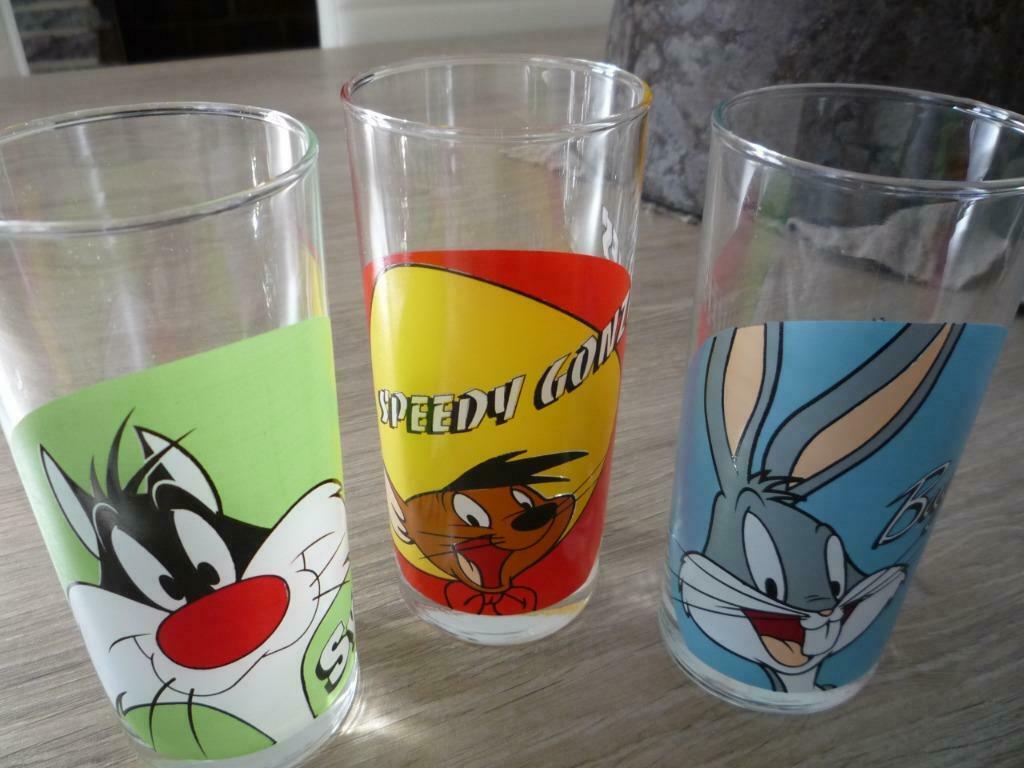 3 grote drinkglazen Looney Tunes figuren, Enlèvement ou Envoi, Neuf, Verre à soda