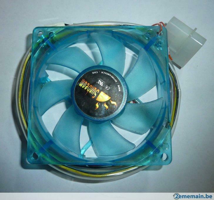 Sunbeam ventilateur PC bleu transparent 8 cm, Informatique & Logiciels, Enlèvement, Utilisé