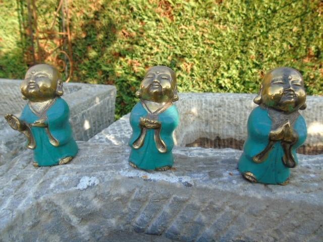 statue de 3 bouddha en bronze , lot de 3 pcs !, Enlèvement ou Envoi, Neuf