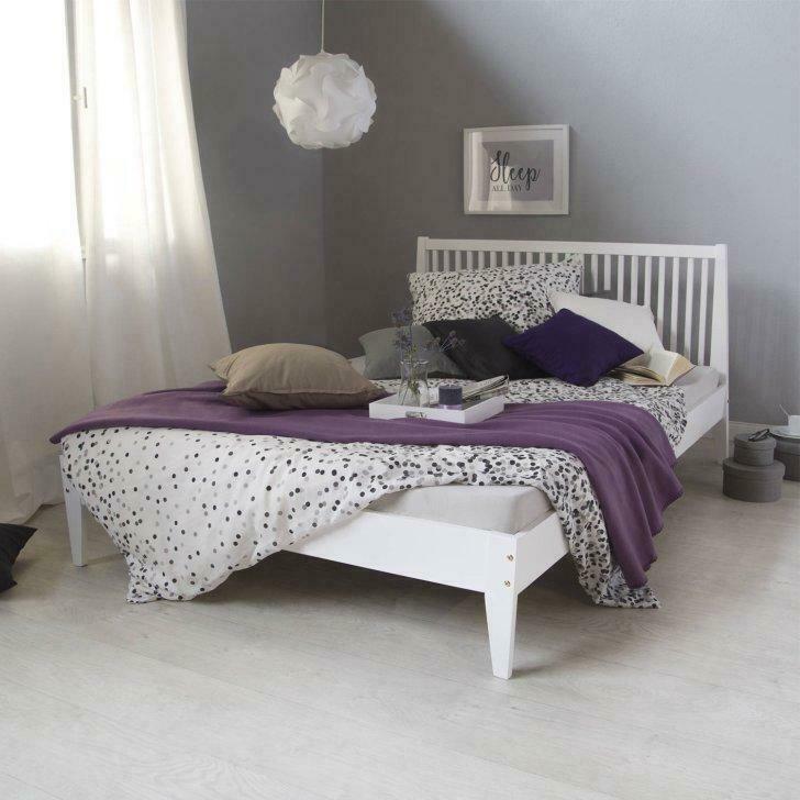 Lit double blanc 140x200 cm lit adulte lit enfant blanc NEUF, Envoi, Neuf