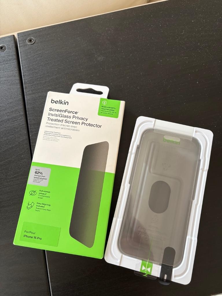 iPhone 16 Pro screen protector Belkin, Telecommunicatie, Mobiele telefoons | Apple iPhone, Ophalen, Nieuw, IPhone 16 Pro