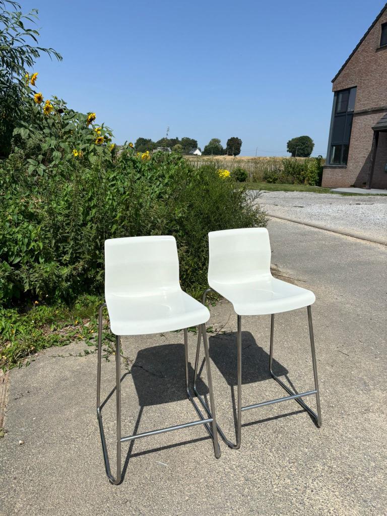 2 tabourets de bar, 90 cm ou plus, Avec repose-pieds, Métal, 2 tabourets