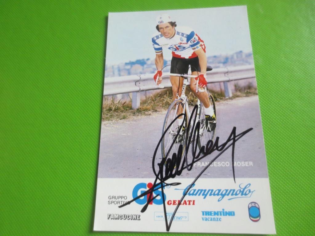 wielerkaart 1983 team gis francesco moser signe, Envoi, Comme neuf