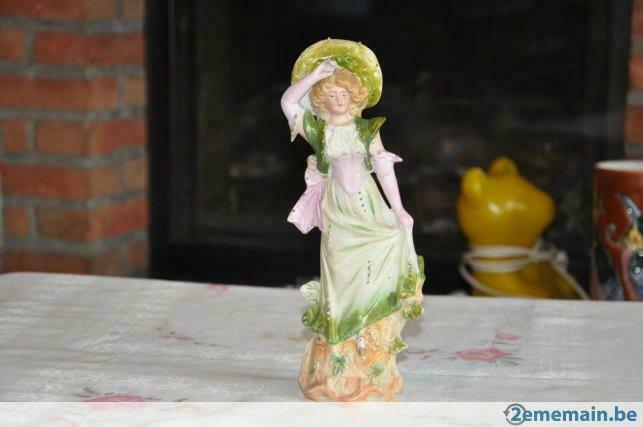 ancienne statuette porcelaine "la galante" restauration, Antiquités & Art
