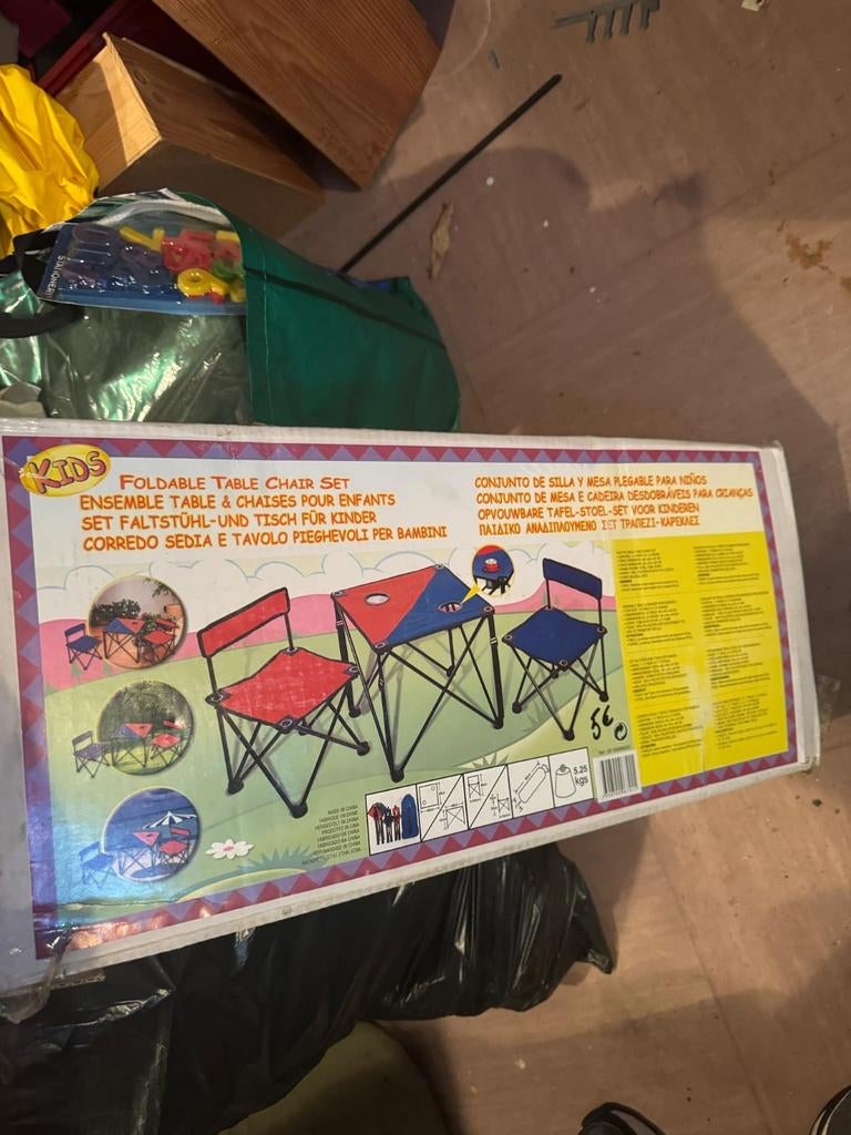 Vintage campingset voor kinderen met tafel en stoelen, Caravans en Kamperen, Kampeeraccessoires, Ophalen