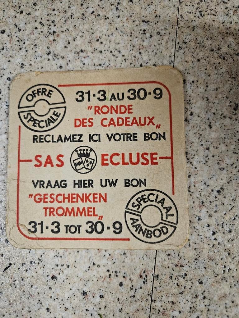 Oud bierviltje sas ecluse, Verzamelen, Ophalen of Verzenden