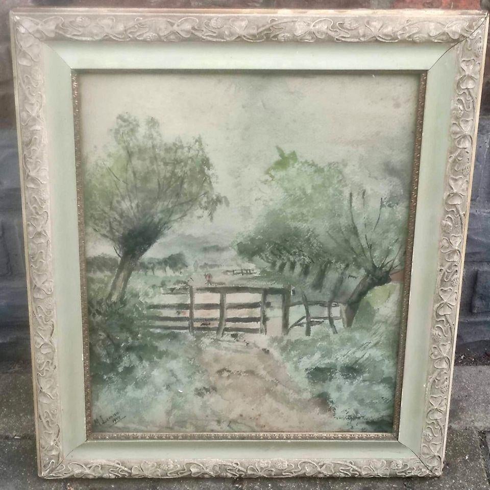 Aquarelle signe m Leman 1904, Antiek en Kunst, Ophalen of Verzenden