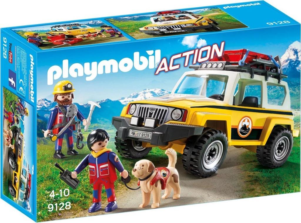 PLAYMOBIL ACTION: Reddingswerkers Met Terreinwagen als nieuw, Enlèvement ou Envoi, Comme neuf