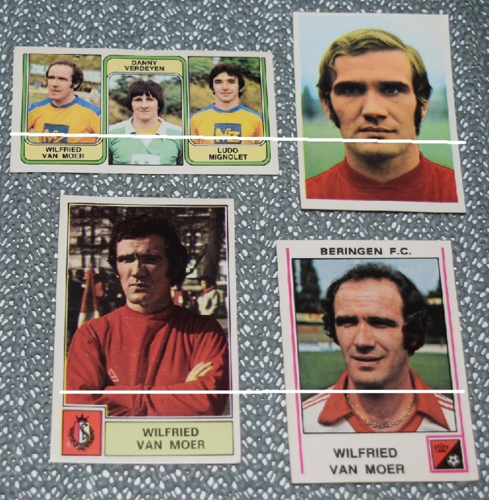 Panini / Beveren - Standard / Wilfried Van Moer / 4 stickers, Verzamelen, Sportartikelen en Voetbal, Zo goed als nieuw, Poster, Plaatje of Sticker