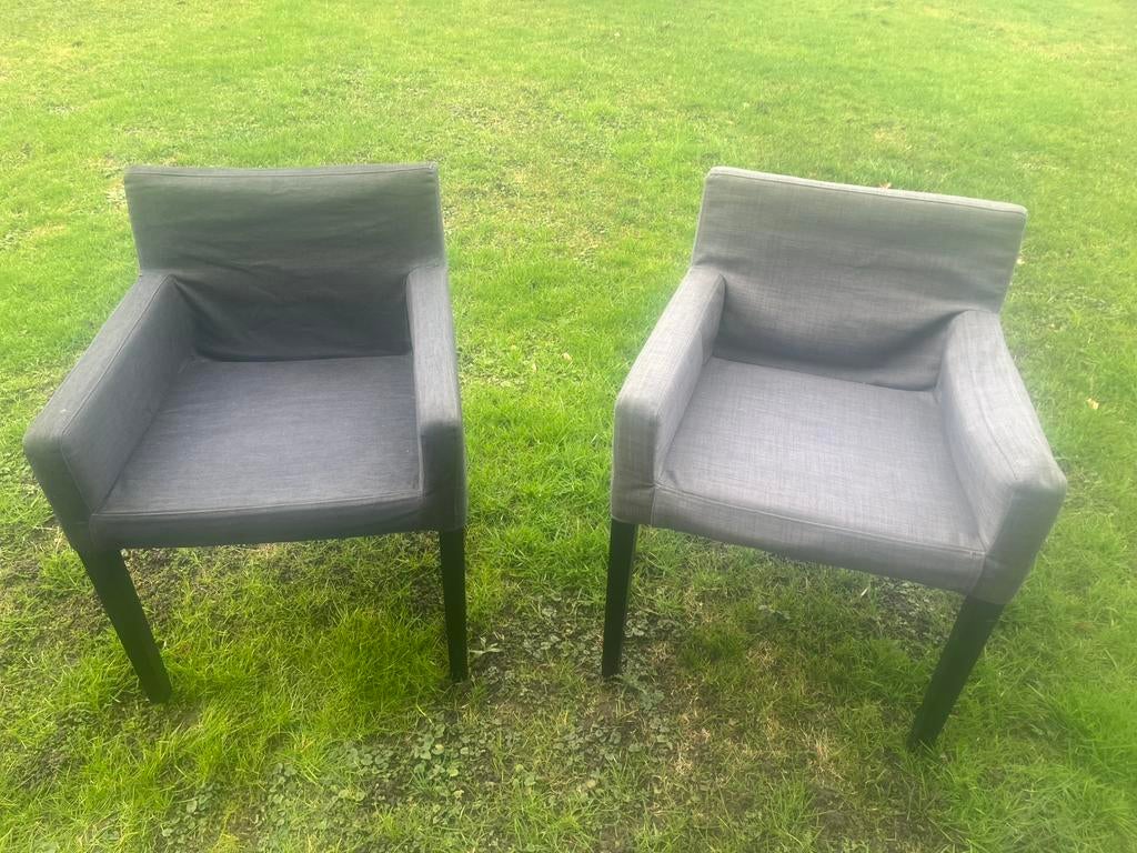 8 Stoelen Ikea, Huis en Inrichting, Stoelen, Ophalen, Gebruikt, Stof, Grijs
