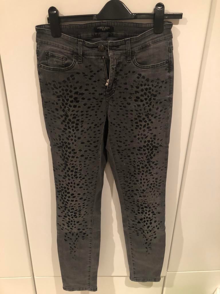 Cambio jeans, grijs met zwarte stippen, mt 38, Cambio, Zo goed als nieuw, Grijs, W30 - W32 (confectie 38/40)