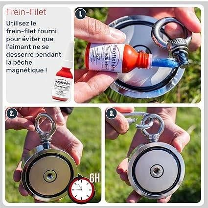 Aimant de pêche | traction 300 kg | LIVRAISON GRATUITE, Neuf, -, -, MAGFISHION