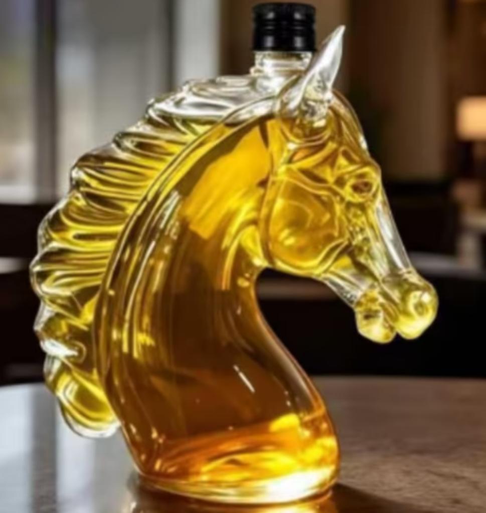 Belle carafe à whisky en verre Horse Head (350 ml)