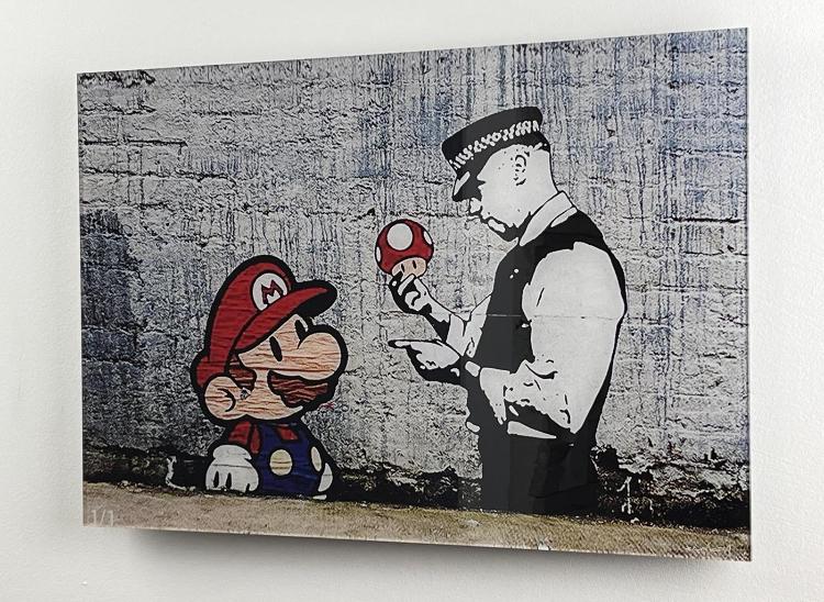 BANKSY: uniek werk. Hoogwaardige afwerking, Ophalen of Verzenden