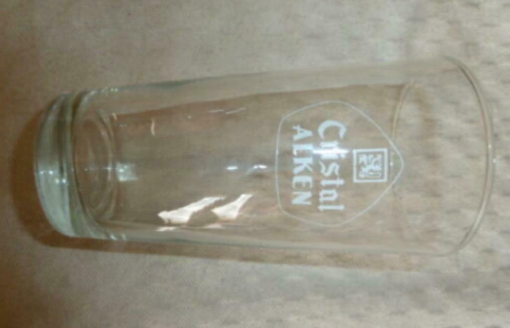 #H Bier glas CRISTAL ALKEN 25cl " boerke ; wit open logo ", Verzamelen, Ophalen of Verzenden, Nieuw, Bierglas