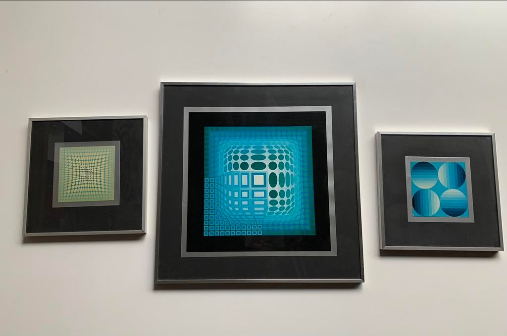 3 x Vasarely Op Art, Enlèvement ou Envoi