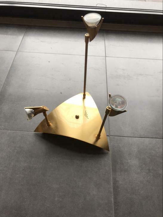 Plafondlamp met 3 richtbare spots, 220volt, Ophalen, Gebruikt, Metaal