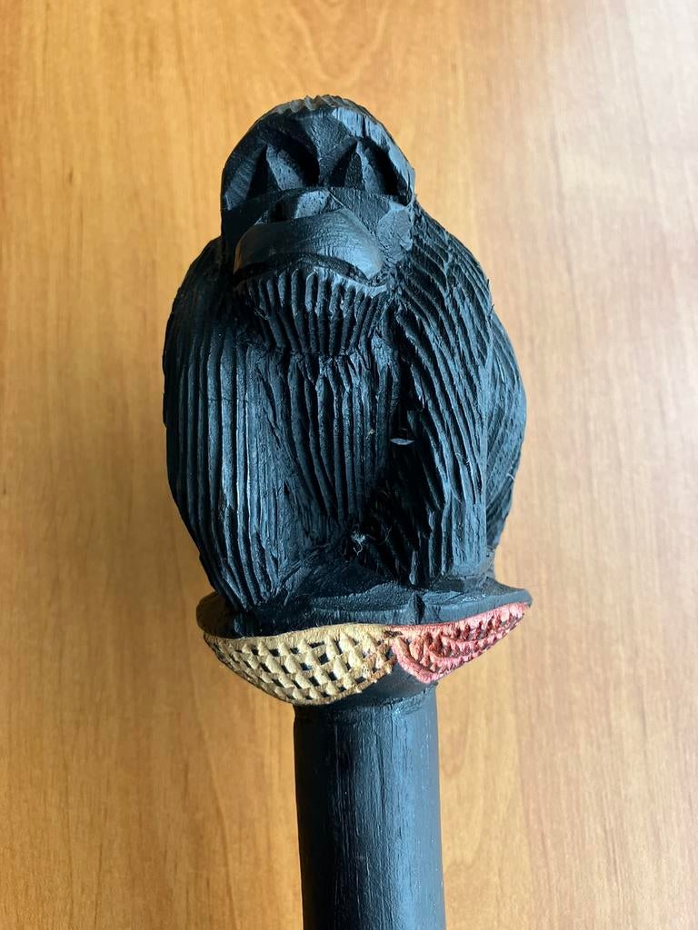 Afrikaanse wandelstok berggorilla RWANDA, L 142 cm., Antiquités & Art, Enlèvement ou Envoi