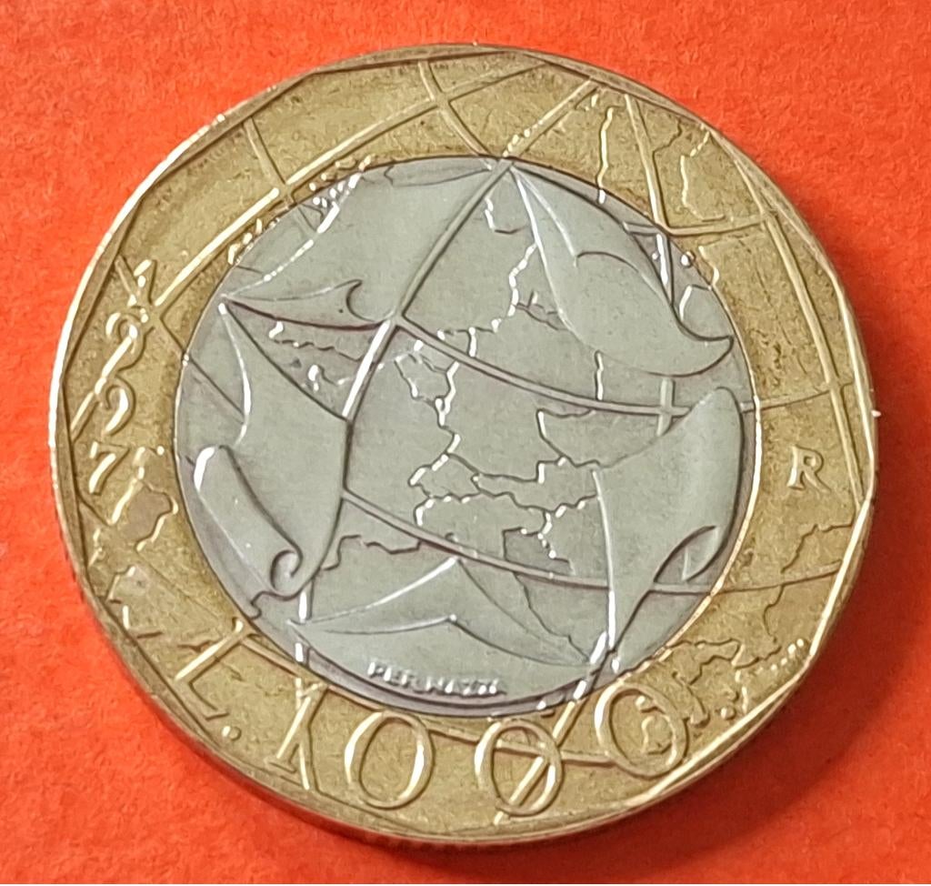 Italiaanse munt - 1000 lire, Postzegels en Munten, Munten | Europa | Euromunten, Verzenden, Italië, Losse munt