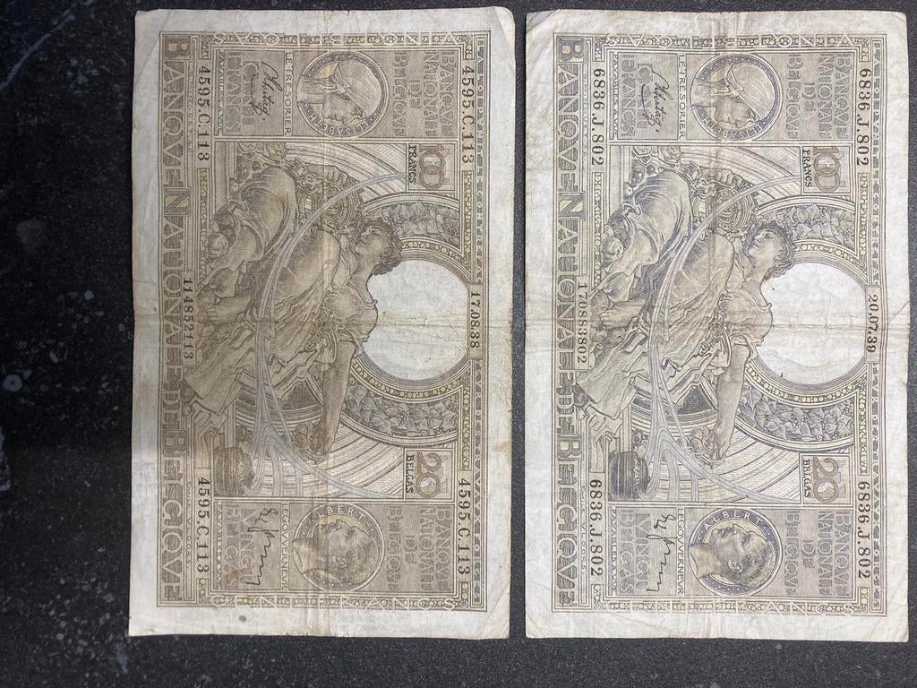 Belgique 100 Francs / 20 Belga - 8 billets, Enlèvement