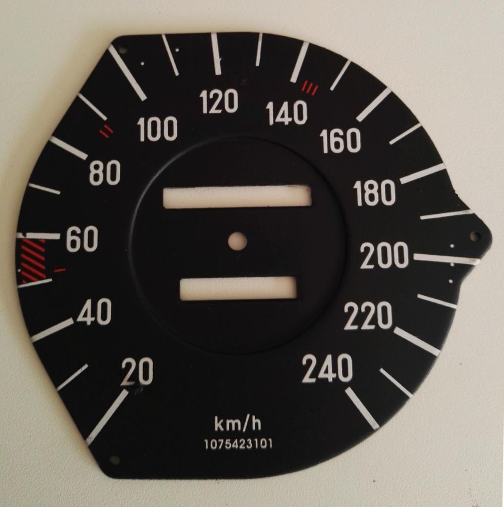 Fond – plaque km/h Compteur MB SL107 conversion (240Km/h), Envoi, Utilisé, Mercedes-Benz