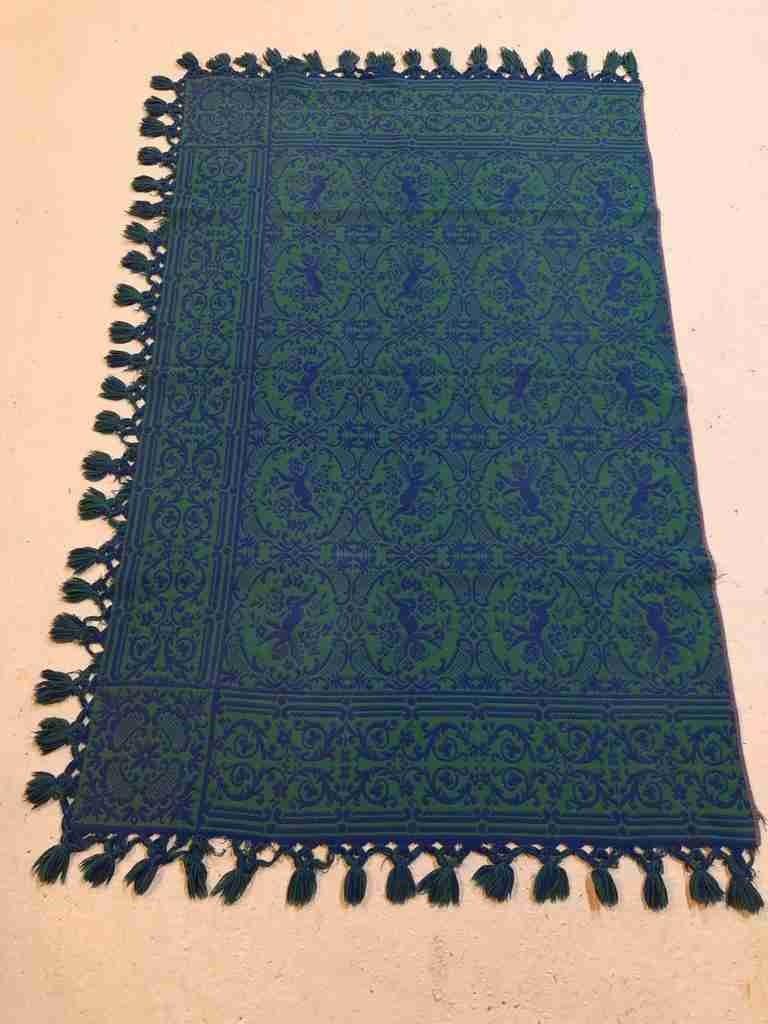 Grand foulard vert et bleu anges 177/114 cm, Enlèvement ou Envoi, Comme neuf