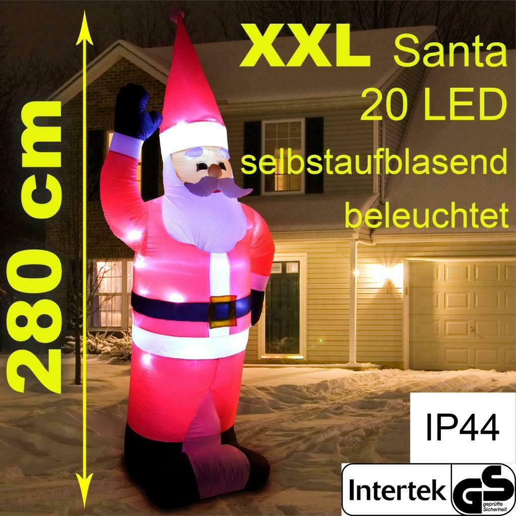 XXL-Opblaasbare Kerstman Met Ledverlichting 2.80m Met Blazer, Diversen, Kerst, Ophalen of Verzenden, Nieuw