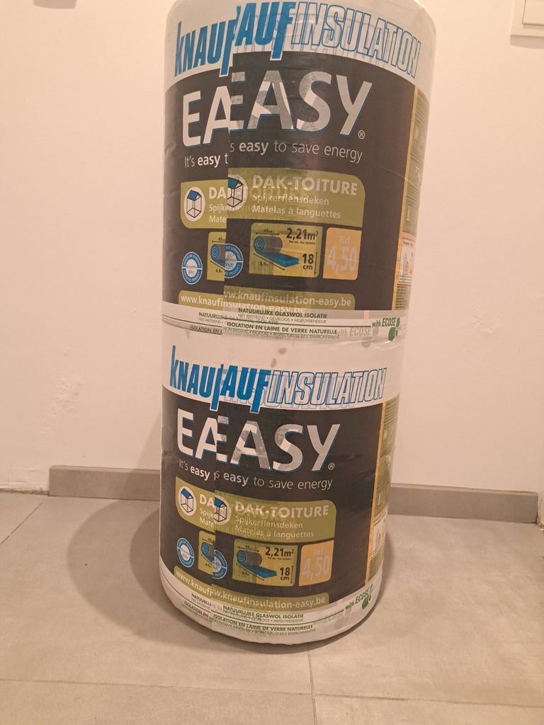 Knauf glaswol 18cm dik, 45cm breed. 11 pakken . 45 €/pak, Doe-het-zelf en Bouw, Isolatie en Afdichting, Nieuw, Dakisolatie, Glaswol