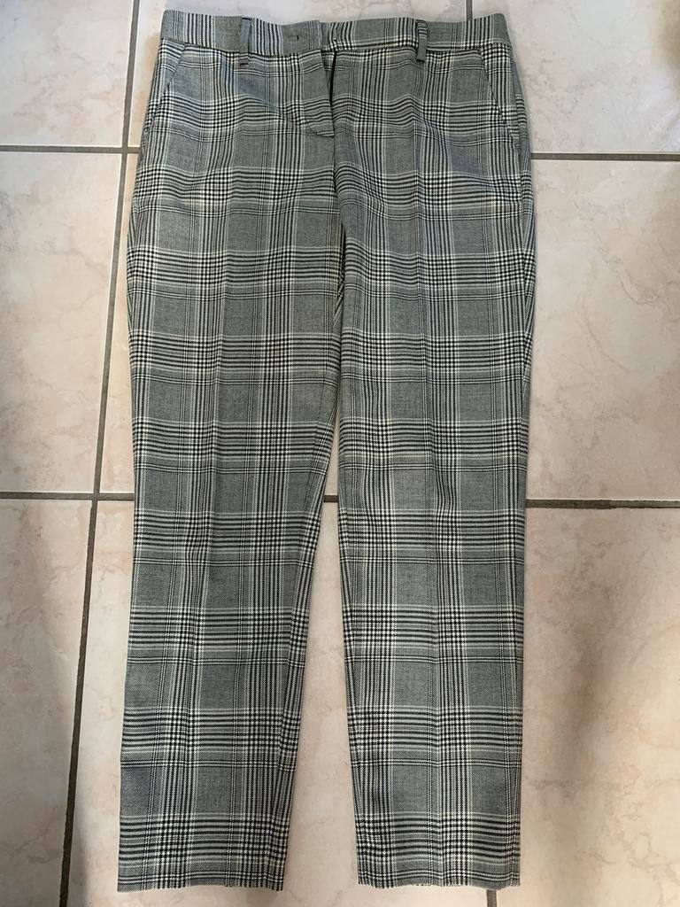 Klassieke broek Essentiel M zwart wit ruitje als nieuw, Ophalen of Verzenden