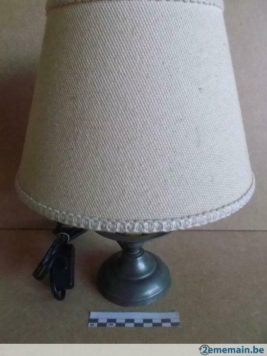 Lampadaire : pied en étain + abat-jour., Enlèvement ou Envoi, Utilisé