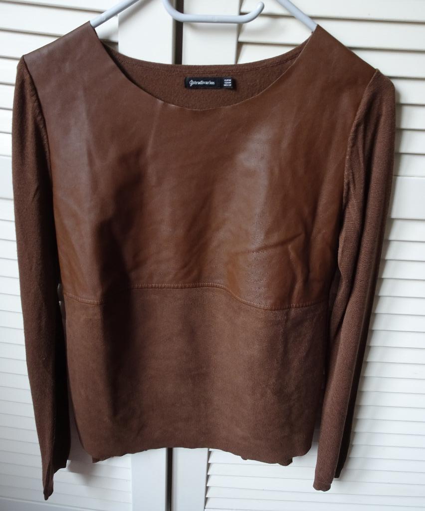 Faux suède en leren trui, Stradivarius, Ophalen of Verzenden, Gedragen, Bruin