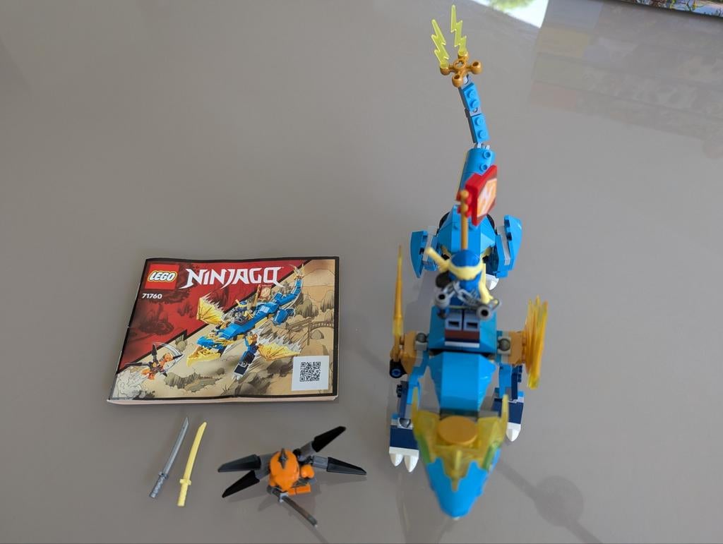 Lego Ninjago Jays bliksemdraak 71760 compleet, Ophalen of Verzenden, Zo goed als nieuw, Lego