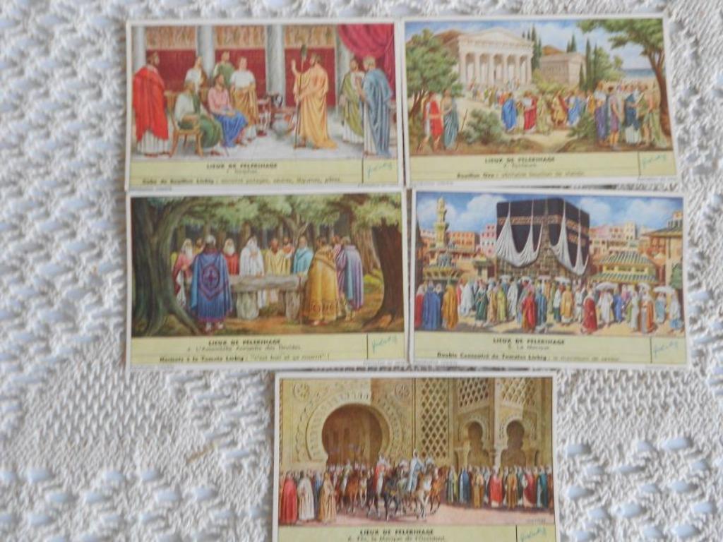 5 images Liebig de la série "Lieux de pélérinage", Enlèvement ou Envoi, Gravure, Utilisé, 1940 à 1960