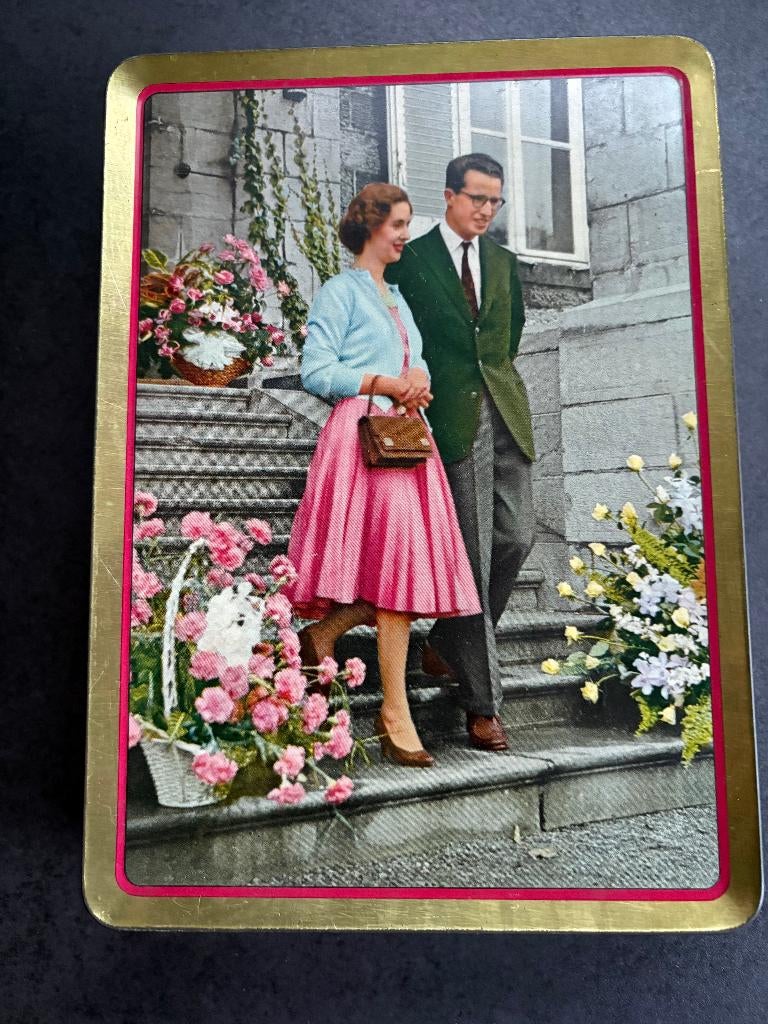 Blikken doos Côte d'or  Koning Boudewijn en Koningin Fabiola, Verzamelen, Koningshuis en Royalty, Ophalen of Verzenden, Gebruikt