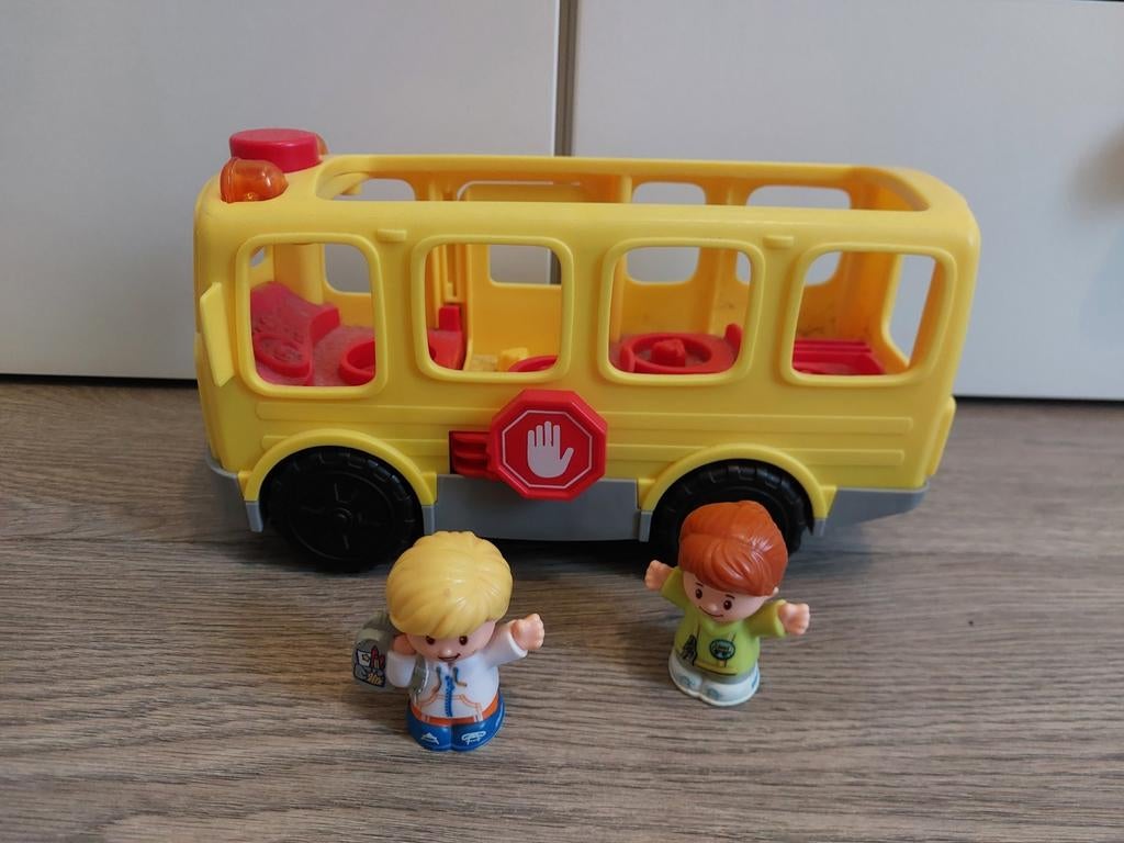 Fisher-price Little People schoolbus + 4 extra personnages, Enlèvement, Comme neuf