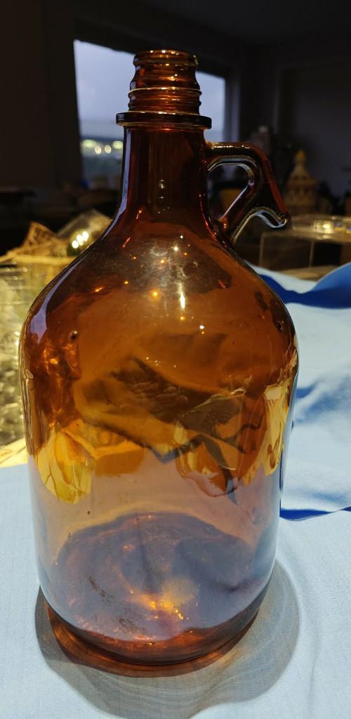 fles groot 2/3 l labo jaren 70 bruine kleur, Ophalen of Verzenden