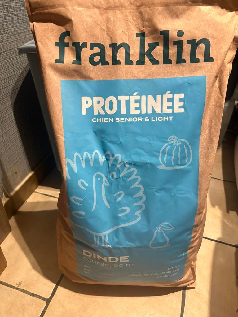 Croquettes Franklin  chien Senior ( sans cereales), Animaux & Accessoires, Enlèvement ou Envoi, Chien