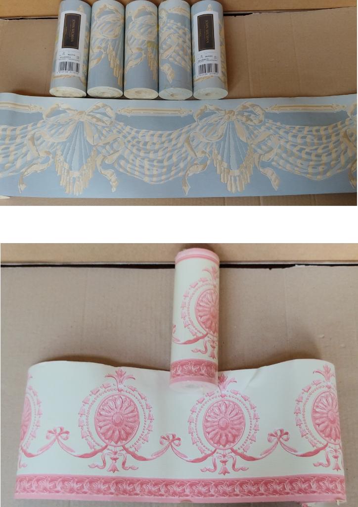 5 +1 rol behangboord Chateaux guirlandes mat Vintage, Huis en Inrichting, Stoffering | Behang, minder dan 10 m², Ophalen of Verzenden