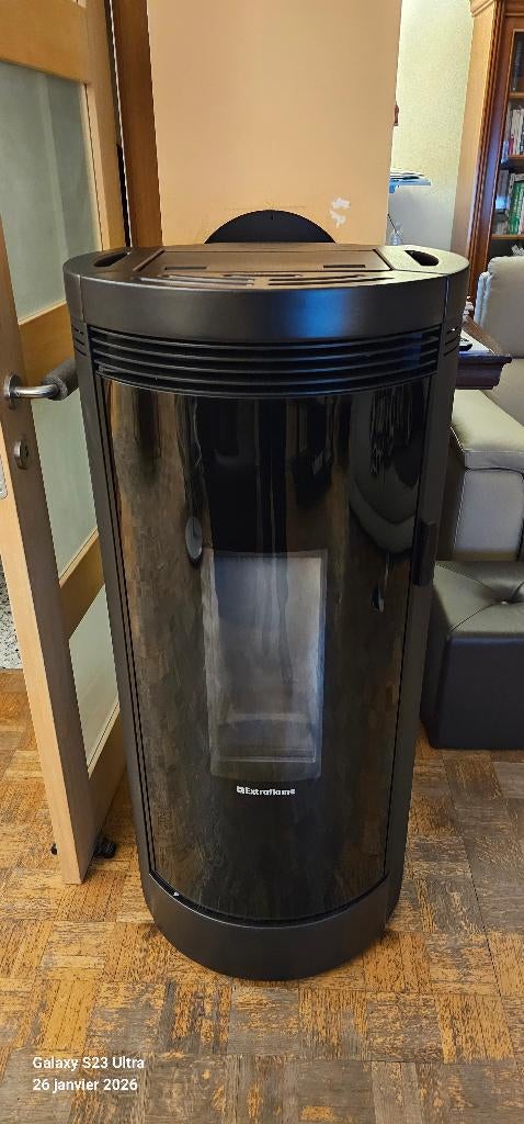 Poele a pellets Extraflame Debby plus evo noir, Ophalen, Nieuw, Hout, Vrijstaand