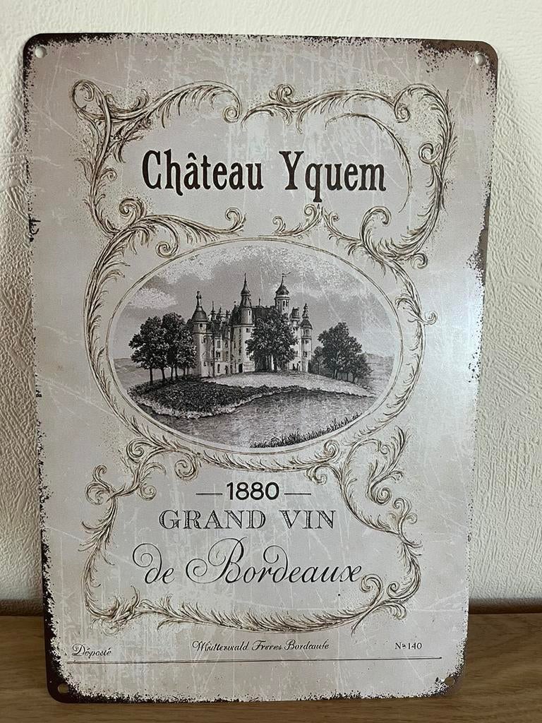 Plaque metallique chateau Yquem, Enlèvement ou Envoi, Comme neuf