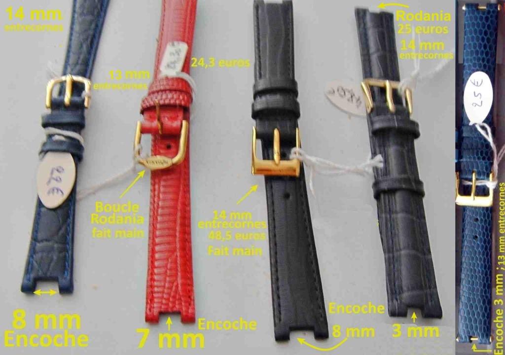 Bracelet cuir avec encoche, boucle dorée, 13 ou 14 mm, NEUF, Enlèvement ou Envoi, Neuf, Autres couleurs, Cuir