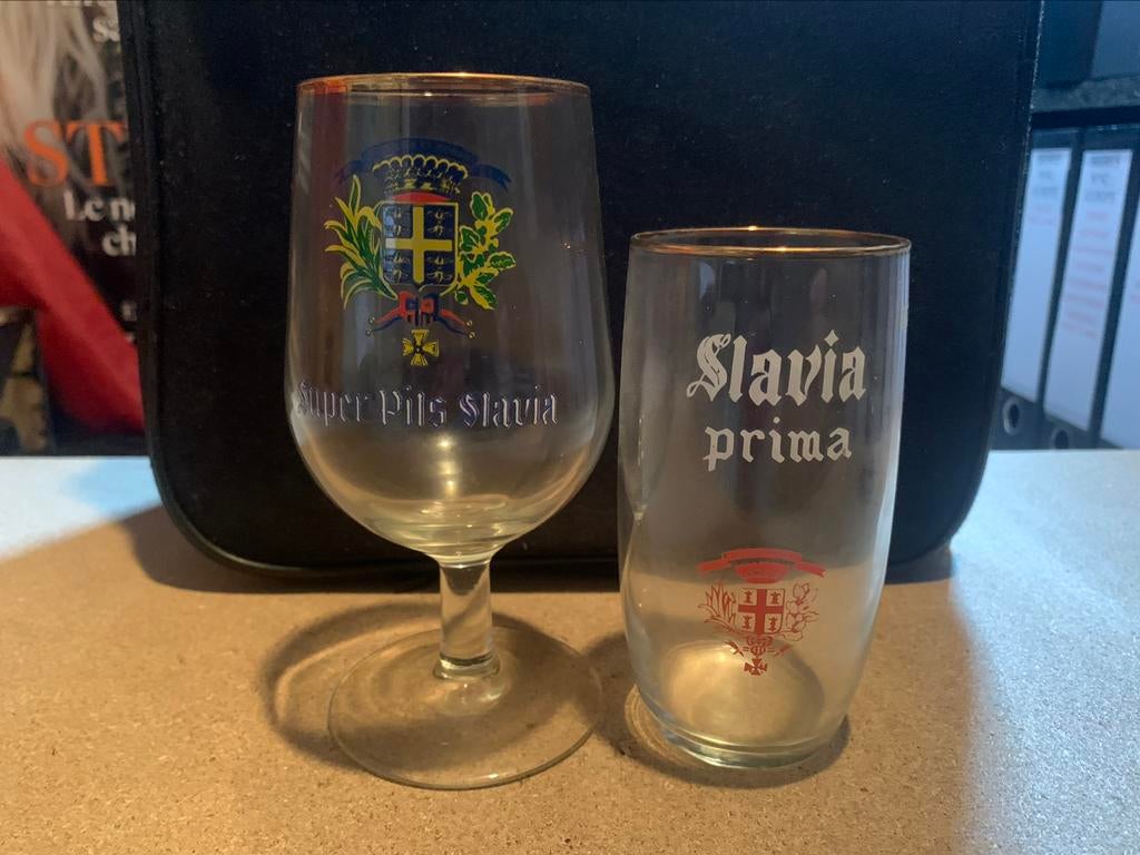 Verres à bière Français années 40-50 pour collection, Comme neuf, Verre ou Verres